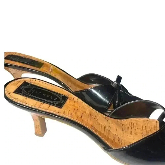 Nickels Patent Leather Mules - these are beautiful !! 2.75 inch heel - Picture 3 of 8